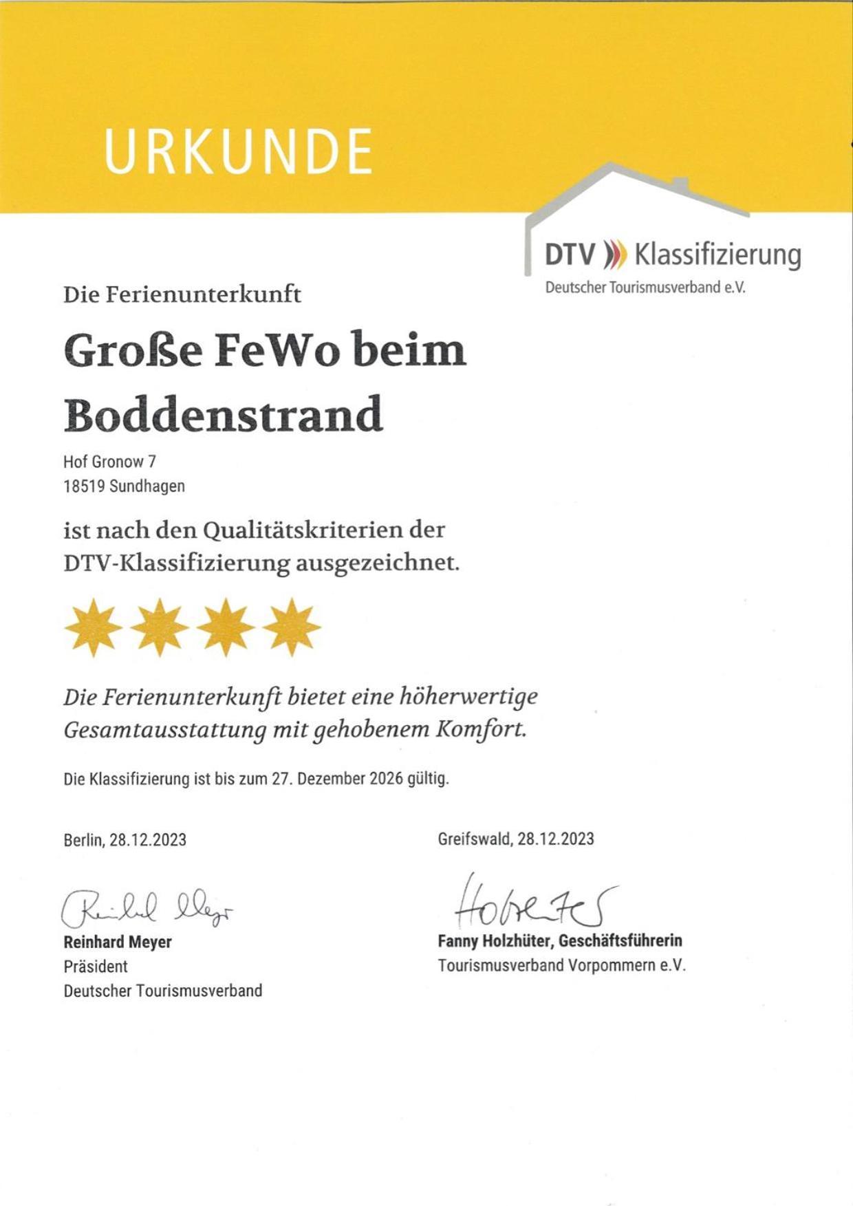 Grosse 4 Sterne Ferienwohnung Beim Boddenstrand Sundhagen-Niederhof Exterior photo